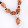 2 Mukhi Rudraksha Moon Mala - Silver Chakri