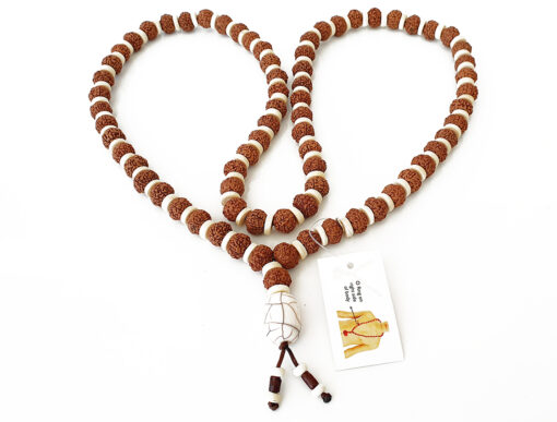 7 Mukhi Mahalaxmi Mala with White Spacer For progress and success in career and harmony in relationships