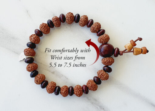 7 Mukhi Rudraksha Mahalaxmi Bracelet - Red Sandalwood To attract prosperity