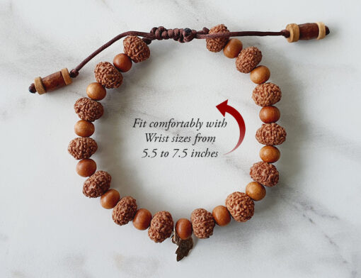 7 Mukhi Rudraksha Mahalaxmi Bracelet - Sandalwood to liberate miseries and bestows abundance