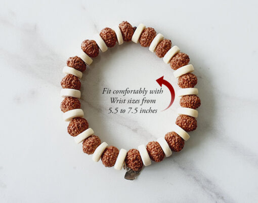 7 Mukhi Rudraksha Mahalaxmi Bracelet - White Spacer For success and wealth