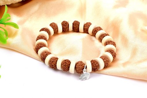 7 Mukhi Rudraksha Mahalaxmi Bracelet - White Spacer For success and wealth