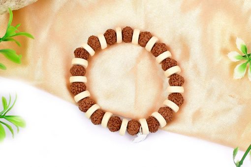 7 Mukhi Rudraksha Mahalaxmi Bracelet - White Spacer For success and wealth