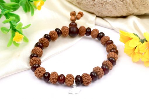 7 Mukhi Rudraksha Mahalaxmi Bracelet - Red Sandalwood To attract prosperity