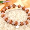 7 Mukhi Rudraksha Mahalaxmi Bracelet - Rose Quartz To bestows abundance