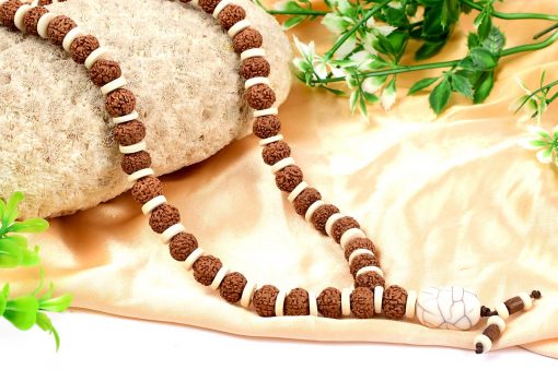 7 Mukhi Mahalaxmi Mala with White Spacer For progress and success in career and harmony in relationships