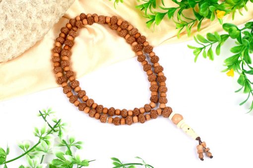 7 Mukhi Mahalaxmi Mala with Sandalwood to bring peace and calms down the mind and eliminates negative energies