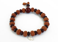 8 Mukhi Rudraksha Ganesha Bracelet with Red Sandalwood to remove obstacles in path, destroys evils and brings success