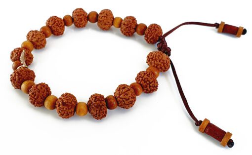 8 Mukhi Rudraksha Ganesha Bracelet with Sandalwood to achieve stability and strength to overcome all hurdles