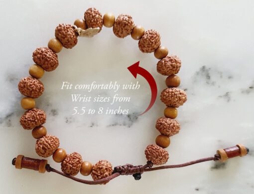 8 Mukhi Rudraksha Ganesha Bracelet with Sandalwood to achieve stability and strength to overcome all hurdles