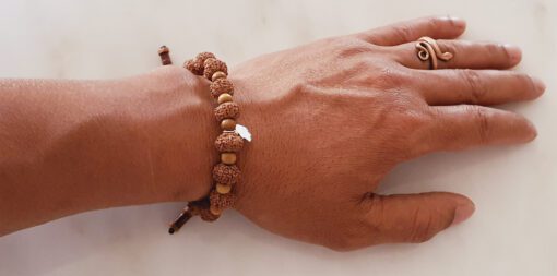 8 Mukhi Rudraksha Ganesha Bracelet with Sandalwood to achieve stability and strength to overcome all hurdles