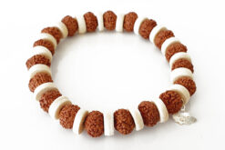 8 Mukhi Rudraksha Ganesha Bracelet - White Spacer For removal of obstacles and achieving success in all undertakings