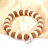 8 Mukhi Rudraksha Ganesha Bracelet - White Spacer For removal of obstacles and achieving success in all undertakings