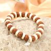 8 Mukhi Rudraksha Ganesha Bracelet - White Spacer For removal of obstacles and achieving success in all undertakings