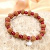 8 Mukhi Rudraksha Ganesha Bracelet with Red Agate to remove obstacles in path, destroys evils and brings success