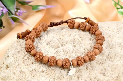 8 Mukhi Rudraksha Ganesha Bracelet with Sandalwood to achieve stability and strength to overcome all hurdles