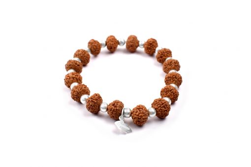 8 Mukhi Rudraksha Ganesha Bracelet - Silver Balls to achieve stability and strength