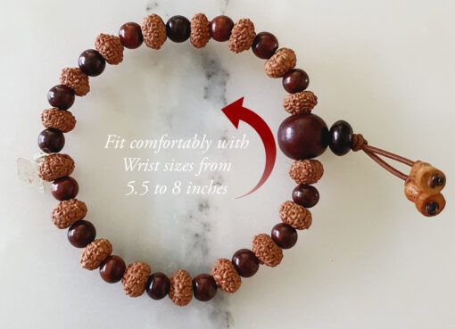 9 Mukhi Rudraksha Durga Bracelet with Red Sandalwood to brings name, fame, success and material comforts