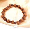 9 Mukhi Rudraksha Durga Bracelet with Amethyst to induce fearlessness, courage and bravery