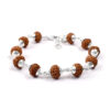 9 Mukhi Rudraksha Durga Shakti Bracelet - Silver Caps for knowledge and abundance