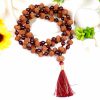 9 Mukhi Durga Mala with Gomed to protects from negative energies including ghosts, induce fearlessness and courage