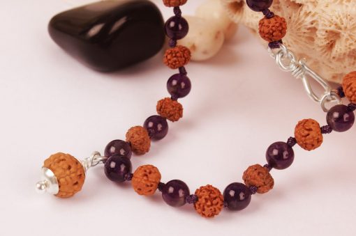 7 Mukhi Mahalaxmi Mala - Amethyst To liberate miseries and bestows abundance