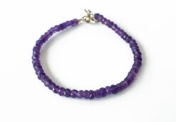 Amethyst Faceted Bead Bracelet - For spirituality and contentment