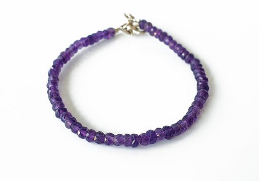 Amethyst Faceted Bead Bracelet - For spirituality and contentment