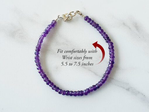 Amethyst Faceted Bead Bracelet - For spirituality and contentment