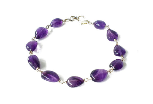 Amethyst Pear Shape Bracelet - For inspire creativity and encourage peace and stability