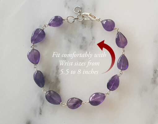 Amethyst Pear Shape Bracelet - For inspire creativity and encourage peace and stability