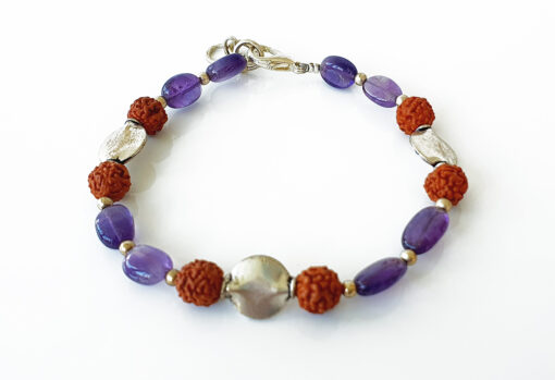 Amethyst and Rudraksha Bracelet