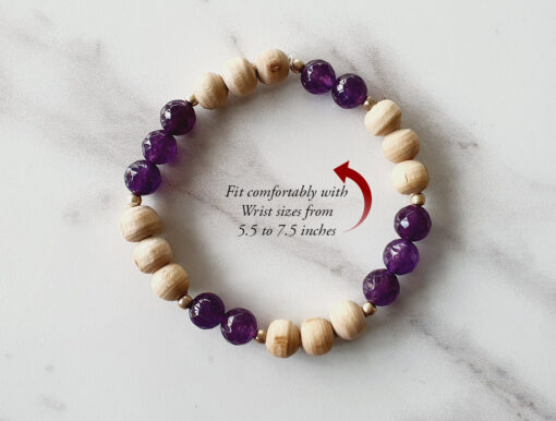 Amethyst and Tulsi beads Bracelet to enhance intuition