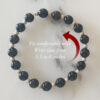 Black Agate Bracelet in pure silver balls - For protection, courage and success