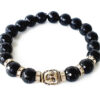 Black Agate Buddha Bracelet - For good luck and tranquility