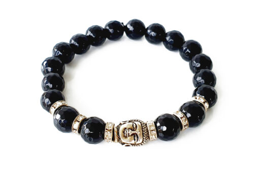 Black Agate Buddha Bracelet - For good luck and tranquility