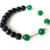 Black Agate and Green Onyx with Sphatik beads bracelet - To protect from evil eyes