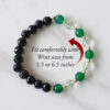 Black Agate and Green Onyx with Sphatik beads bracelet - To protect from evil eyes