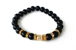 Black Agate with Buddha Bracelet - To Provides protection and courage