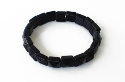 Black Jade Bracelet - Square Beads - For protection from illness, fear and negativity