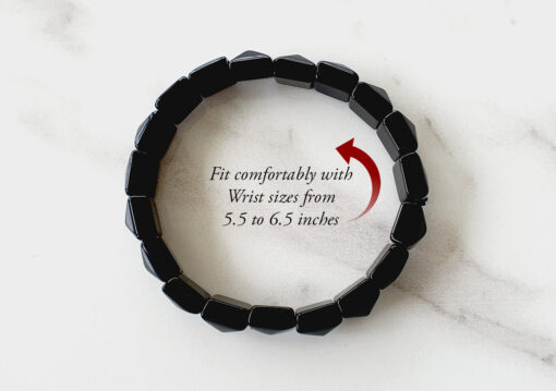 Black Jade Bracelet - Square Beads - For protection from illness, fear and negativity