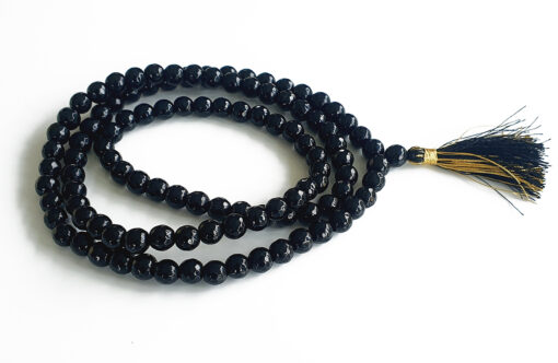 Black Jade Faceted Necklace Mala For protection from negativity and brings good fortune