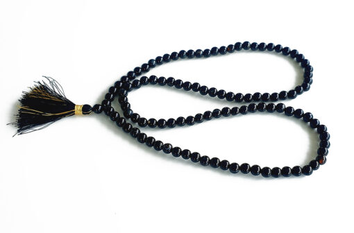 Black Onyx Round Necklace Mala For strength and stamina