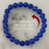 Blue Agate Round Bead Bracelet for protection, courage and success