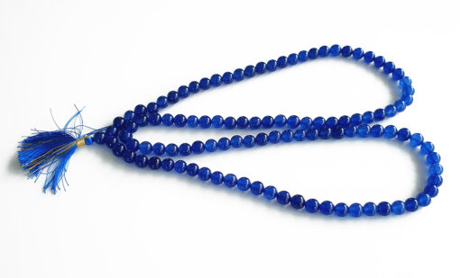 Blue Onyx Round Necklace Mala For strength and confidence