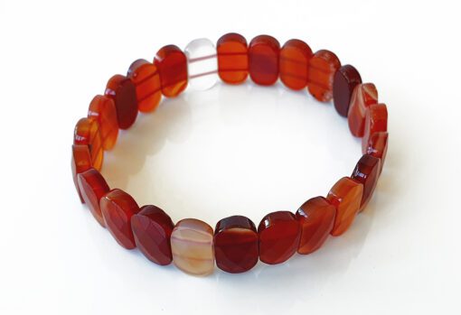 Carnelian Bracelet - Faceted Beads - For protection and self-worth