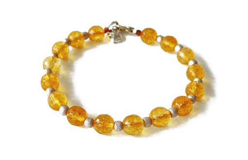 Citrine Faceted Bead Bracelet - To manifest your goals and attracts abundance