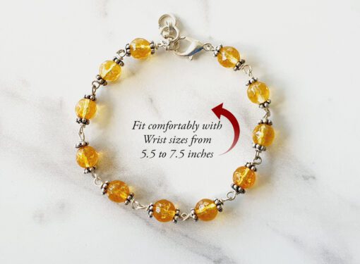 Citrine Faceted Bead Bracelet - Earrings Set - To manifest your goals