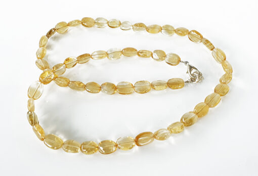 Citrine Oval Necklace Mala To ward off the risk to injury or attack