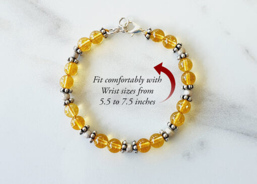 Citrine Round Bracelet - D1 - To ward off the risk to injury or attack